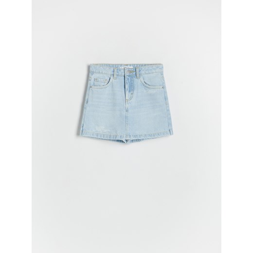 Reserved - Jeansowe szorty imitujące spódnicę - niebieski Reserved 164 (13 lat) okazja Reserved