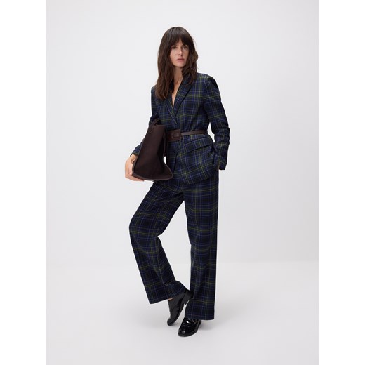 Reserved - Spodnie wide leg w kratę - wielobarwny ze sklepu Reserved w kategorii Spodnie damskie - zdjęcie 186007283