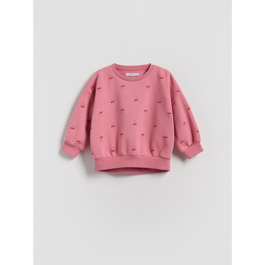 Reserved - Bawełniana bluza we wzór - różowy Reserved 80 (9-12 m.) Reserved