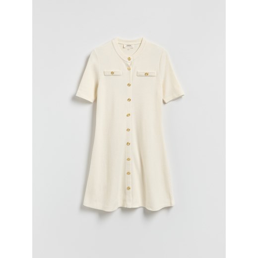 Reserved - Sukienka z wiskozy - złamana biel ze sklepu Reserved w kategorii Sukienki - zdjęcie 186007843