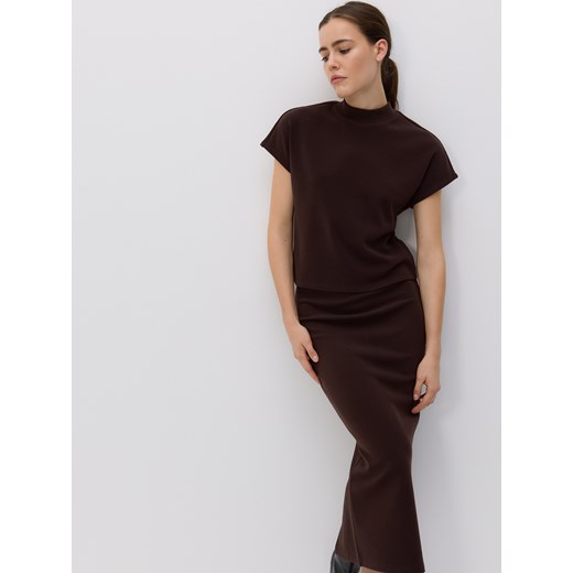 Reserved - Bluzka z golfem - ciemnobrązowy ze sklepu Reserved w kategorii Bluzki damskie - zdjęcie 186007871
