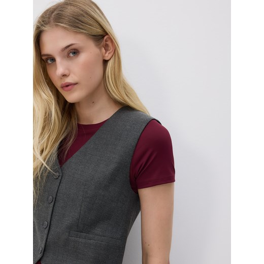 Reserved - Garniturowa kamizelka z wiskozą - wielobarwny ze sklepu Reserved w kategorii Kamizelki damskie - zdjęcie 186008061