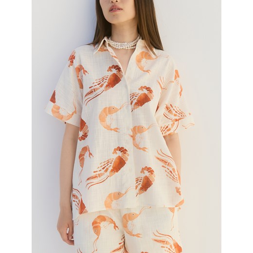 Reserved - Wzorzysta koszula z bawełny - wielobarwny ze sklepu Reserved w kategorii Koszule damskie - zdjęcie 186008194
