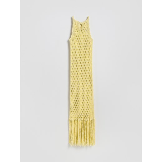 Reserved - Ażurowa sukienka - jasnożółty ze sklepu Reserved w kategorii Sukienki - zdjęcie 186009114