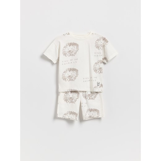 Reserved - Bawełniany komplet - złamana biel Reserved 80 (9-12 m.) okazja Reserved
