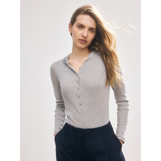 Reserved - Body z kapturem - jasnoszary ze sklepu Reserved w kategorii Bluzki damskie - zdjęcie 186009722
