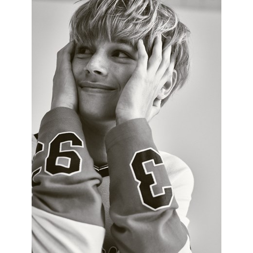 Reserved - Bawełniany longsleeve z nadrukiem - czerwony ze sklepu Reserved w kategorii T-shirty chłopięce - zdjęcie 186009801