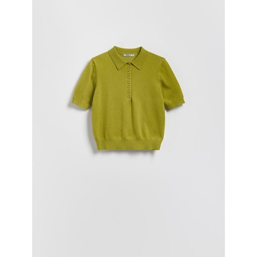 Reserved - Sweter z kołnierzykiem - oliwkowy ze sklepu Reserved w kategorii Swetry damskie - zdjęcie 186010170