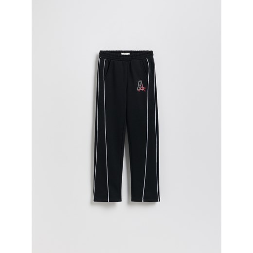 Reserved - Spodnie dresowe z lampasami - czarny ze sklepu Reserved w kategorii Spodnie dziewczęce - zdjęcie 186010720
