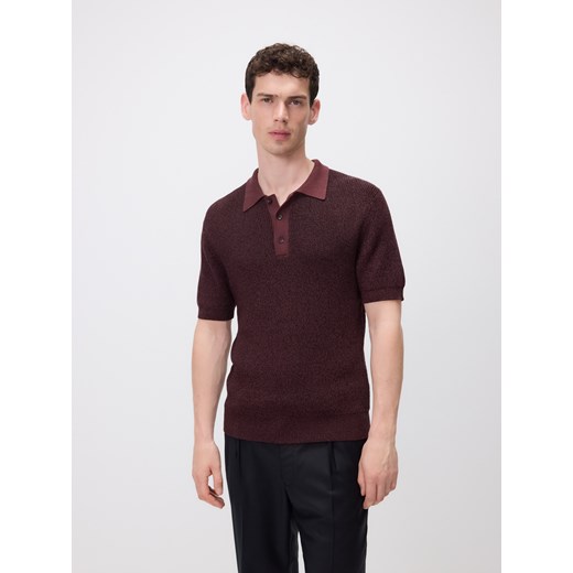 Reserved - Koszulka polo ze strukturalnej dzianiny - wielobarwny ze sklepu Reserved w kategorii T-shirty męskie - zdjęcie 186010762