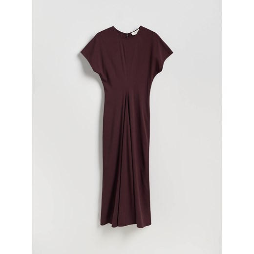 Reserved - Sukienka z wiskozy - mahoniowy ze sklepu Reserved w kategorii Sukienki - zdjęcie 186010861