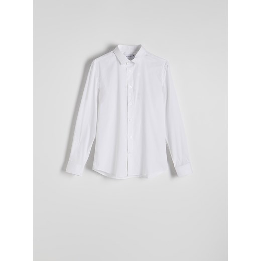 Reserved - Bawełniana koszula slim fit - biały ze sklepu Reserved w kategorii Koszule męskie - zdjęcie 186011251