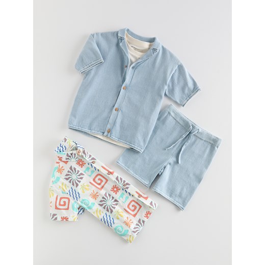 Reserved - Bawełniany komplet - jasnoniebieski - id: 7952X-05X - marki Reserved - 186011293 Reserved - Bawełniany komplet - jasnoniebieski ze sklepu Reserved w kategorii Odzież dla niemowląt - zdjęcie 186011293