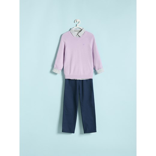 Reserved - Gładki sweter z wiskozą - lawendowy ze sklepu Reserved w kategorii Swetry chłopięce - zdjęcie 186011304