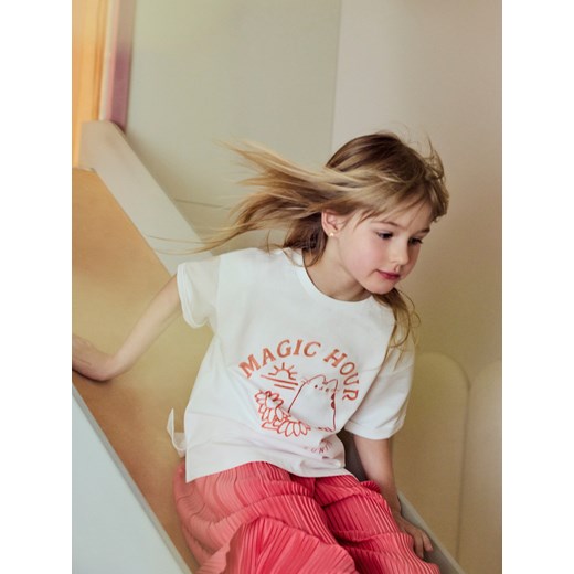 Reserved - Plisowane spodnie kuloty - koralowy ze sklepu Reserved w kategorii Spodnie dziewczęce - zdjęcie 186011450