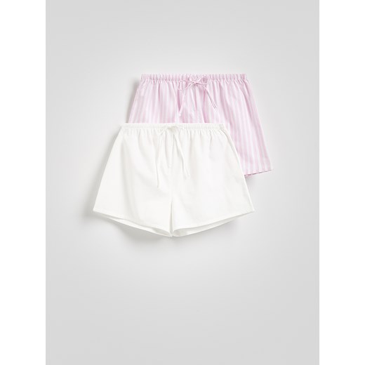 Reserved - Piżamowe szorty 2 pack - pastelowy róż ze sklepu Reserved w kategorii Piżamy damskie - zdjęcie 186012113