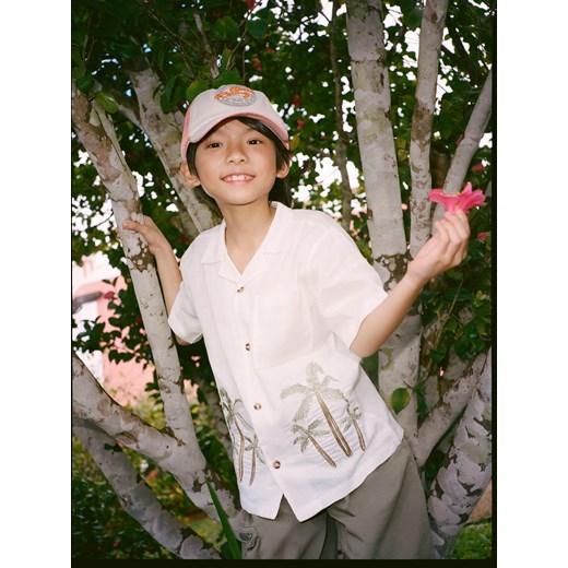 Reserved - Bawełniana koszula - złamana biel ze sklepu Reserved w kategorii Koszule chłopięce - zdjęcie 186012271