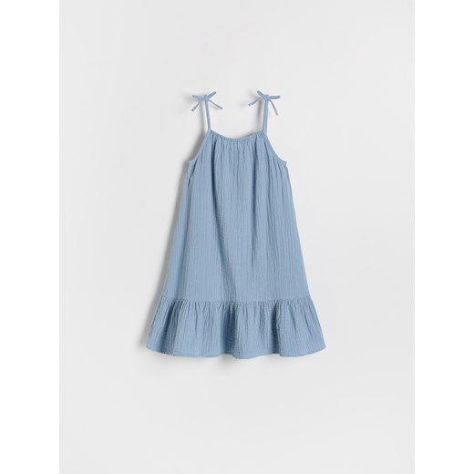 Reserved - Muślinowa sukienka na ramiączkach - jasnoniebieski ze sklepu Reserved w kategorii Sukienki dziewczęce - zdjęcie 186012281