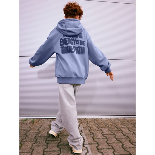 Reserved - Bluza oversize z kapturem - granatowy ze sklepu Reserved w kategorii Bluzy chłopięce - zdjęcie 186012413