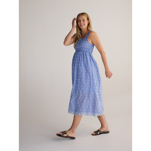 Reserved - Sukienka z ażurowym haftem - jasnoniebieski ze sklepu Reserved w kategorii Sukienki - zdjęcie 186012453