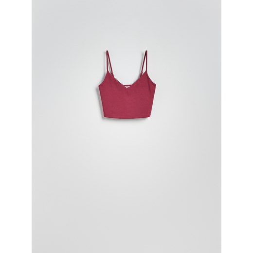 Reserved - Krótki top na ramiączkach - jasnofioletowy ze sklepu Reserved w kategorii Bluzki damskie - zdjęcie 186012782