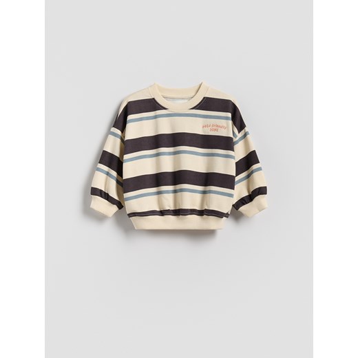 Reserved - Bawełniana bluza oversize - złamana biel ze sklepu Reserved w kategorii Bluzy chłopięce - zdjęcie 186012874