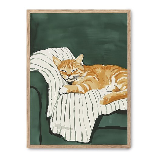 poster lab Druk artystyczny &quot;Sleeping cat&quot; w ramce ze sklepu Limango Polska w kategorii Obrazy - zdjęcie 186015172
