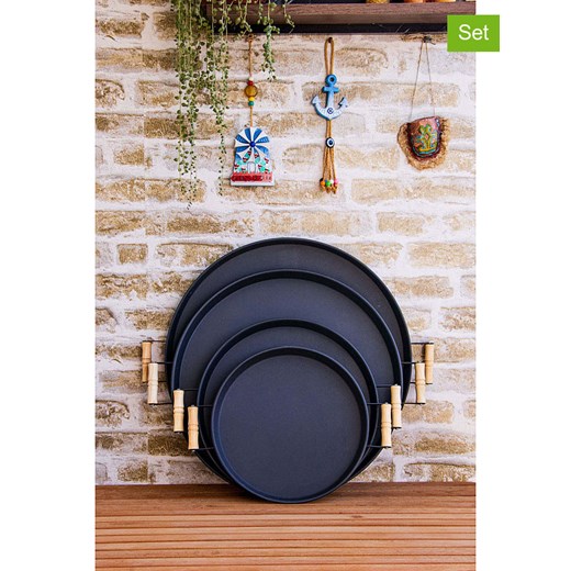 Violeta Home Tace (4 szt.) w kolorze czarnym ze sklepu Limango Polska w kategorii Misy i tace dekoracyjne - zdjęcie 186015301