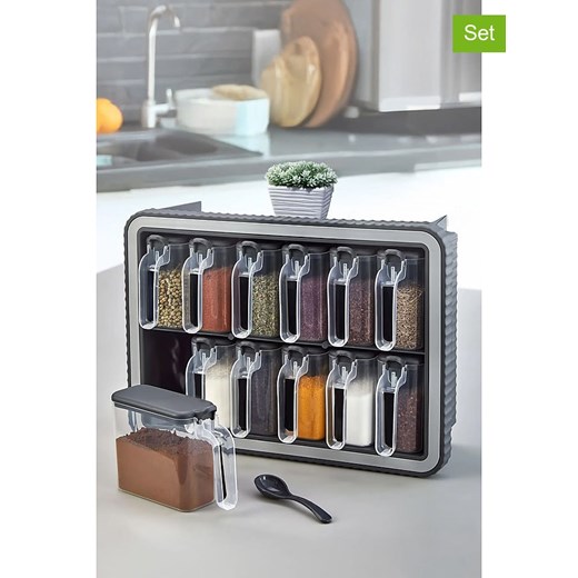 Violeta Home Pojemniki (13 szt.) w kolorze szarym - 34 x 24 x 14 cm ze sklepu Limango Polska w kategorii Pojemniki kuchenne - zdjęcie 186015303