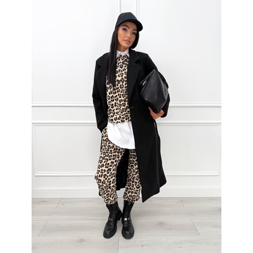 Cappuccino Bawełniana Bluza w Panterkę Modnakiecka.pl 46 ModnaKiecka.pl