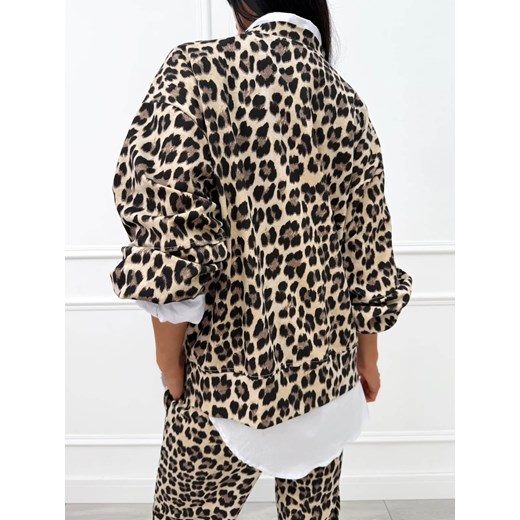 Cappuccino Bawełniana Bluza w Panterkę Modnakiecka.pl 46 ModnaKiecka.pl
