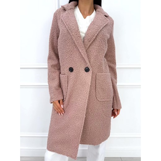 Ciemnopudrowy Płaszcz z Kieszeniami - id: 23067103 - marki Modnakiecka.pl - 186016704 Ciemnopudrowy Płaszcz z Kieszeniami ze sklepu ModnaKiecka.pl w kategorii Płaszcze damskie - zdjęcie 186016704