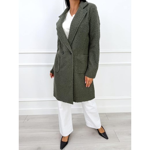 Khaki Płaszcz z Kieszeniami Modnakiecka.pl 40 ModnaKiecka.pl