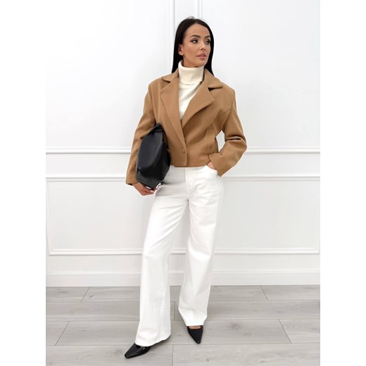 Brązowy Krótki Płaszczyk Modnakiecka.pl 38 ModnaKiecka.pl