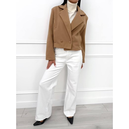 Brązowy Krótki Płaszczyk Modnakiecka.pl 42 ModnaKiecka.pl