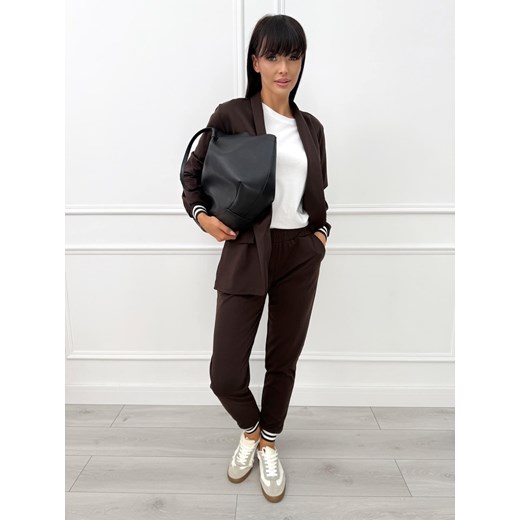 Czekoladowy Komplet Marynarka + Spodnie Modnakiecka.pl 38 ModnaKiecka.pl