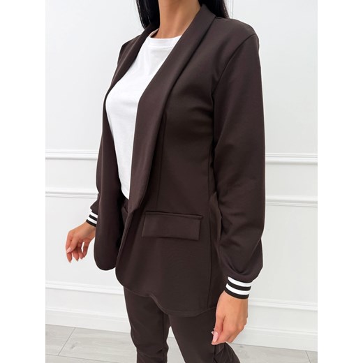 Czekoladowy Komplet Marynarka + Spodnie Modnakiecka.pl 38 ModnaKiecka.pl