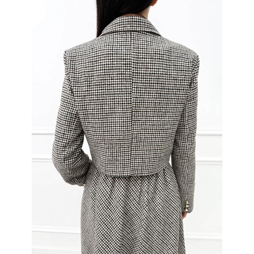 Brązowa Krótka Marynarka w Pepitkę Modnakiecka.pl 40 ModnaKiecka.pl