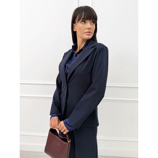 Granatowa Marynarka w Jodełkę Modnakiecka.pl 46 ModnaKiecka.pl