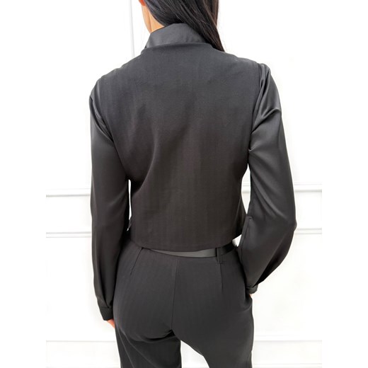 Czarna Elegancka Kamizelka w Jodełkę Modnakiecka.pl 44 ModnaKiecka.pl