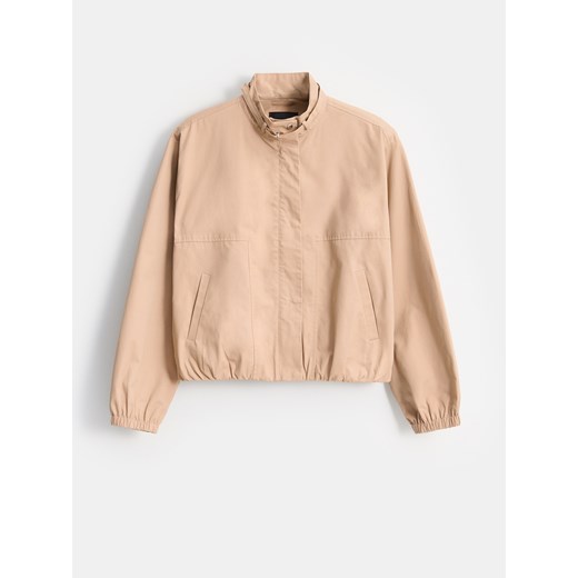 Mohito - Bawełniana beżowa kurtka - beżowy ze sklepu Mohito w kategorii Kurtki damskie - zdjęcie 186017144