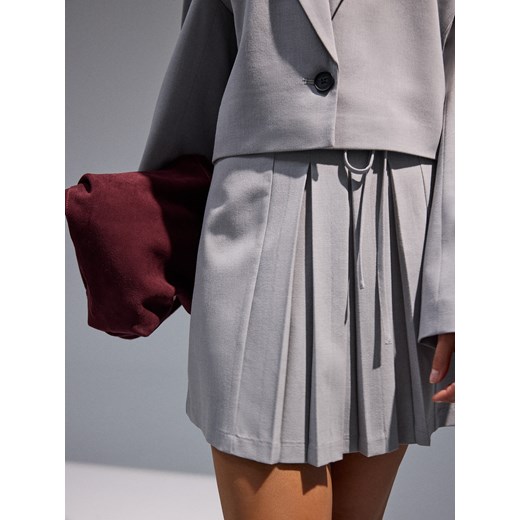 Mohito - Szara spódnica mini - szary ze sklepu Mohito w kategorii Spódnice - zdjęcie 186017281