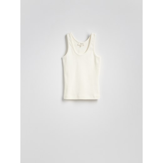 Reserved - Bawełniany top - biały ze sklepu Reserved w kategorii Bluzki damskie - zdjęcie 186024280
