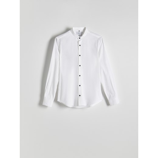 Reserved - Koszula slim z bawełny egipskiej - biały ze sklepu Reserved w kategorii Koszule męskie - zdjęcie 186024404