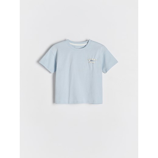 Reserved - Bawełniany t-shirt - jasnoniebieski ze sklepu Reserved w kategorii T-shirty chłopięce - zdjęcie 186025210