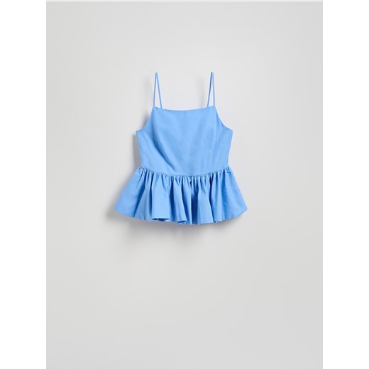 Reserved - Top z baskinką - niebieski ze sklepu Reserved w kategorii Bluzki damskie - zdjęcie 186025650