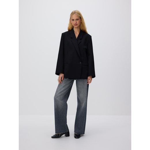 Reserved - Marynarka z wiskozą - czarny ze sklepu Reserved w kategorii Kurtki damskie - zdjęcie 186025733