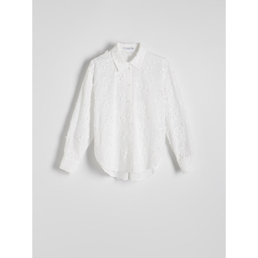 Reserved - Koszula z ozdobnym haftem - złamana biel ze sklepu Reserved w kategorii Koszule damskie - zdjęcie 186027381