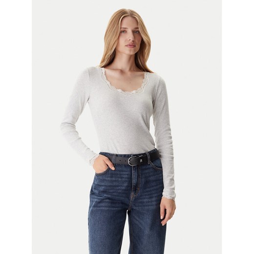 Tommy Hilfiger Bluzka UW0UW06071 Szary Slim Fit ze sklepu MODIVO w kategorii Bluzki damskie - zdjęcie 186028511