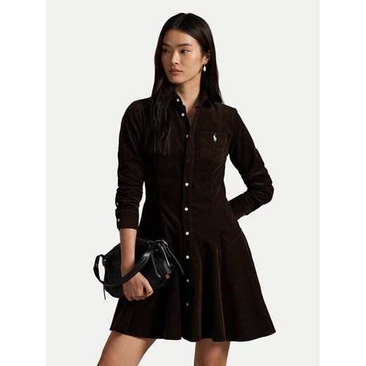 Polo Ralph Lauren Sukienka koszulowa 211972069002 Brązowy Regular Fit Polo Ralph Lauren 8 MODIVO